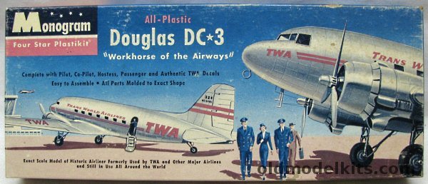 Monogram 1/90 TWA Douglas DC-3, P9-98 plastic model kit
